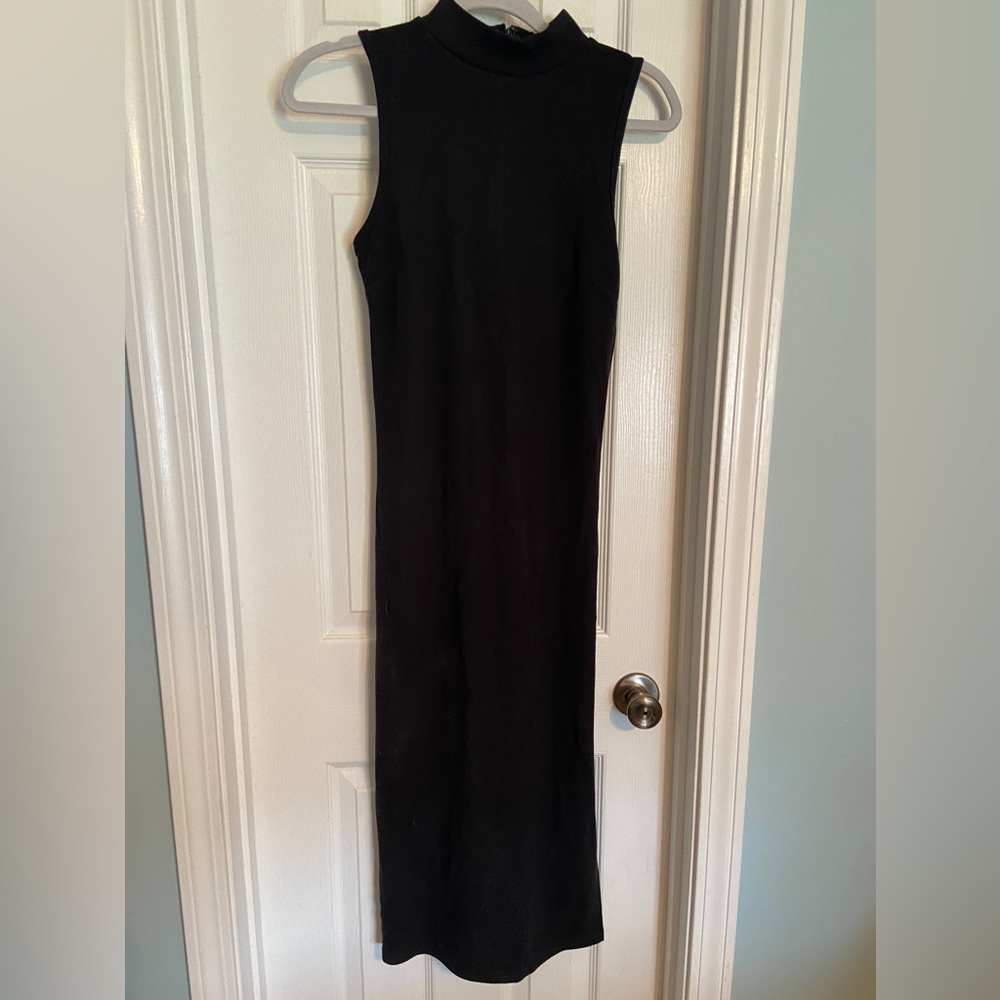 She & Sky, black turtleneck body con dress, sleeveless. Never been worn.